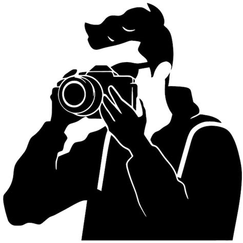 Premium Vector | Logo man looking in photo camera viewfinder