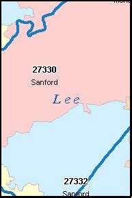 LEE County, North Carolina Digital ZIP Code Map