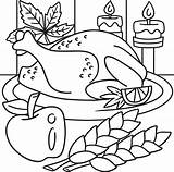 Thanksgiving Dinner Turkey Meal Coloring Page 8208763 Vector Art At  sketch template