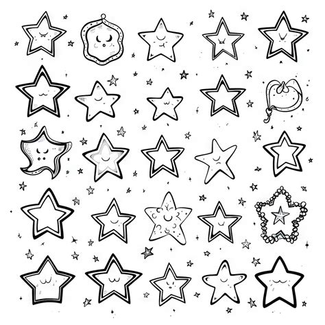 Premium Photo | Handdrawn star sketch collection hand drawn pentagram ...