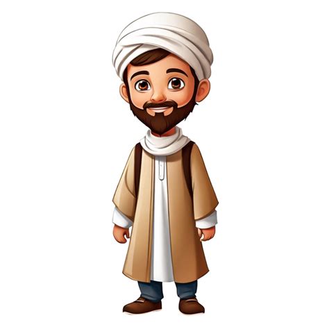 AI generated cartoon arab man in traditional clothes 41466274 PNG