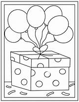 Birthday Present And Balloon Coloring Page  Etsy sketch template