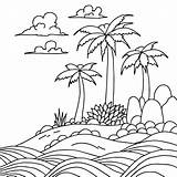 Deserted Island Coloring Page sketch template