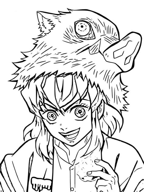 Inosuke Sketch Coloring Page - Free Printable Coloring Pages for Kids