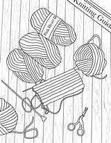 Knitting Coloring Page Instant Download Adult  Etsy sketch template