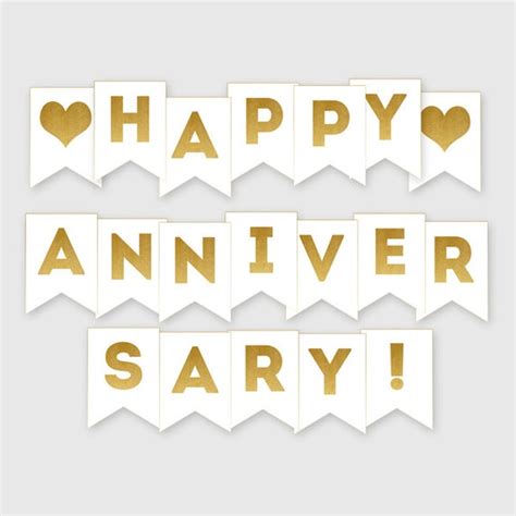 Printable Happy Anniversary Banner Gold Banner Anniversary