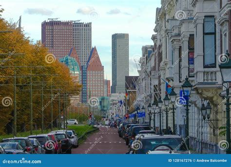 Street View of the Hague City Skyline Editorial Photo - Image of horizontal, city: 128167276