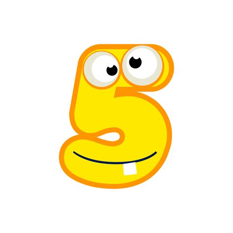 Cartoon Character Number Five Monster, numerical 5 11153376 PNG