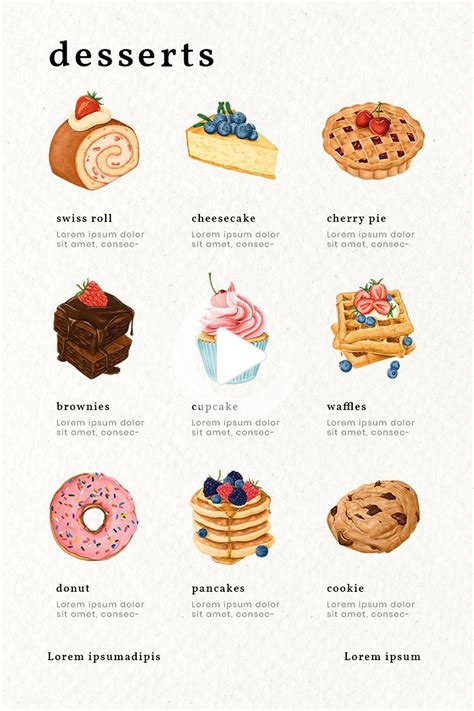 Download premium illustration of Hand drawn bakery and dessert menu ...