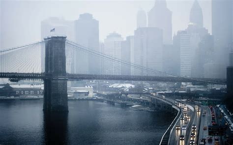 Online crop | HD wallpaper: new york, bridge backgrounds, Fog, rain ...