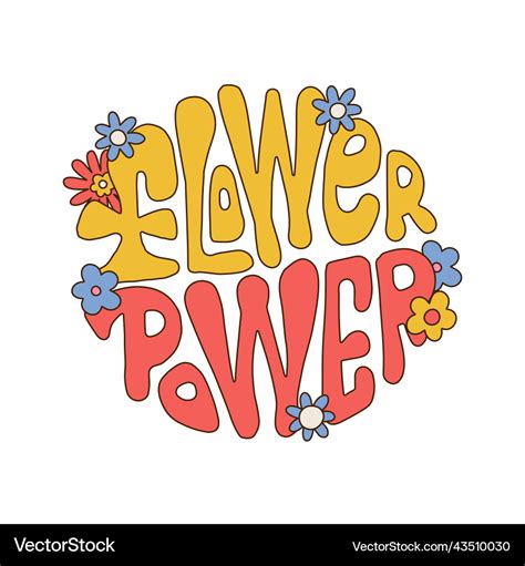 Flower power - famous lettering hippie phrase Vector Image