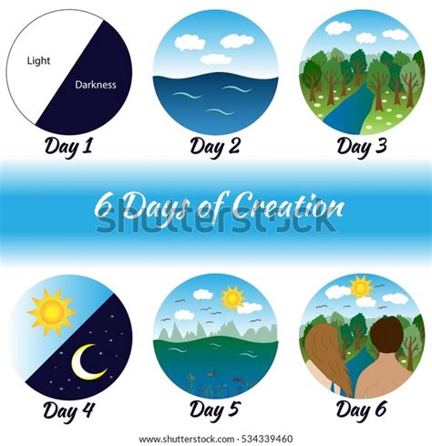 Six Days Creation Bible Creation Story Stock Vector (Royalty Free) 534339460 | Shutterstock