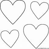 Four Hearts  Coloring Page Valentines Day sketch template
