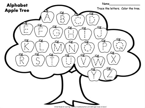 Free Uppercase Alphabet Worksheet for Fall Apple Season - Made By Teachers