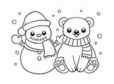 Winter Polar Bears Coloring Pages sketch template