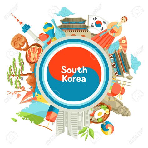 South Korea background design. Korean traditional symbols and objects. Stock Vector - 90586652 ...