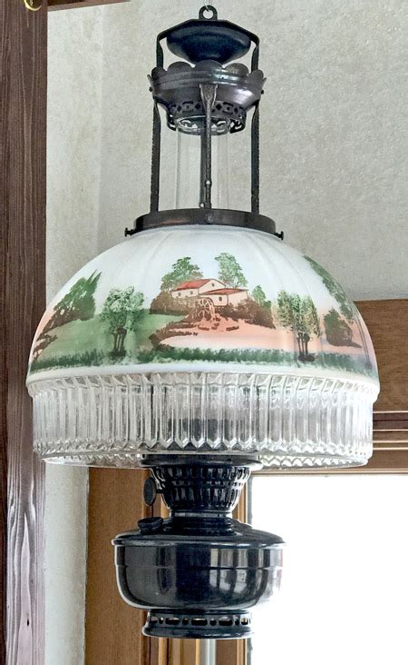 Original model 12 aladdin lamp with original 616S scenic glass shade