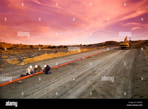 natural gas pipeline construction Stock Photo - Alamy