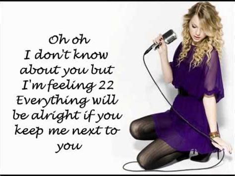 Taylor Swift 22 Lyrics On Screen - YouTube