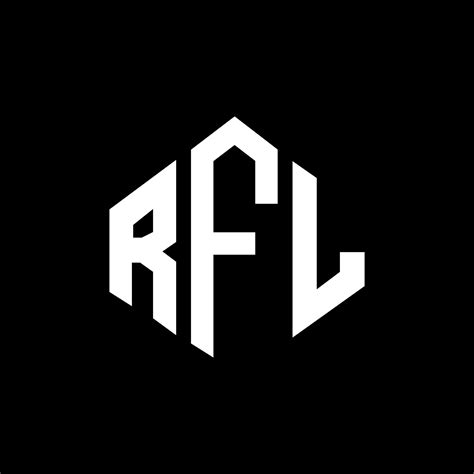 diseño de logotipo de letra rfl con forma de polígono. diseño de logotipo en forma de cubo y ...