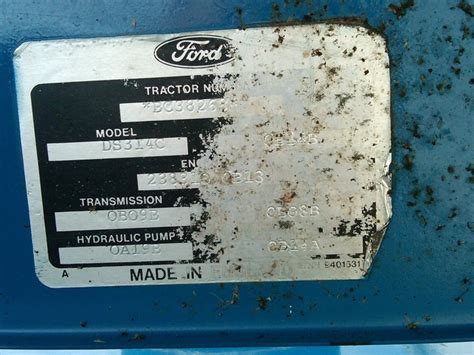 Ford tractor identification numbers