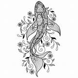 Koi Fish Coloring Pages For Adults sketch template