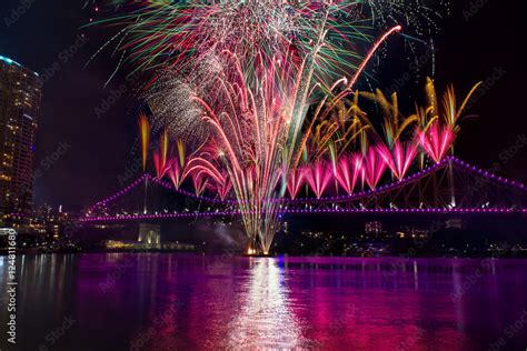 Story Bridge Fireworks Stock Photo | Adobe Stock