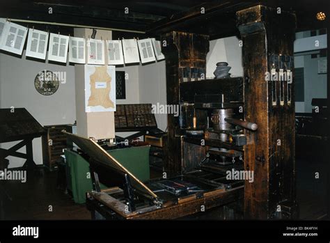 The Gutenberg Museum exhibit of a printing press in Mainz, Germany Stock Photo - Alamy