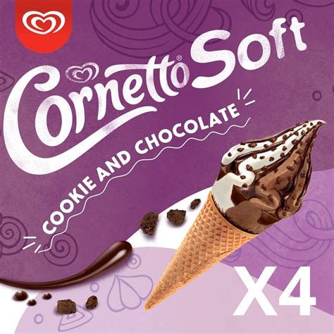 Cornetto Soft Cookie and Chocolate Ice Cream Cones 4 x 90ml | Zoom