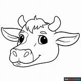 Cow Head Coloring Pages sketch template