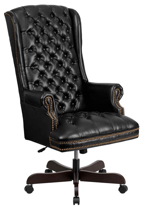 360 High Back Tufted Black Leather Executive Office Chair from Renegade (CI-360-BK-GG) | Coleman ...