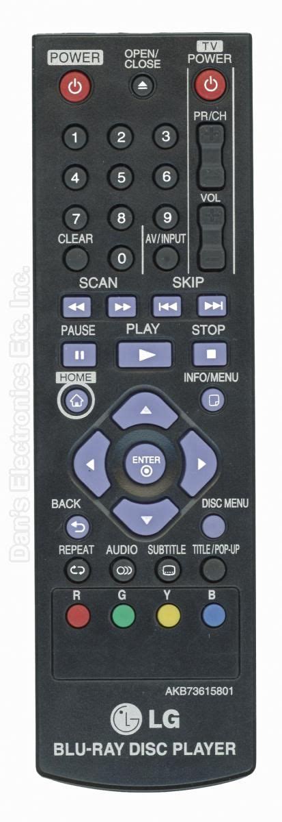 Buy LG AKB73615801 Blu-Ray DVD Player Remote Control