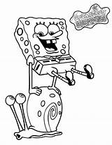 Spongebob Gary Coloring Page sketch template