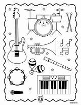 Music Instruments Drawings Coloring sketch template