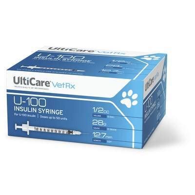 U-100 Insulin Syringes: For Diabetic Cats and Dogs - VetRxDirect | 1/2cc, 31G, 5/16 Inch, 100ct ...