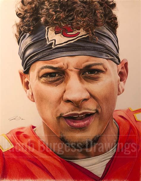 Patrick Mahomes Colored Pencil Drawing Print Numbered to 300 - Etsy