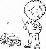 Boy and Remote Car coloring Page Stock Vector Image By ©izakowski 55962859 sketch template