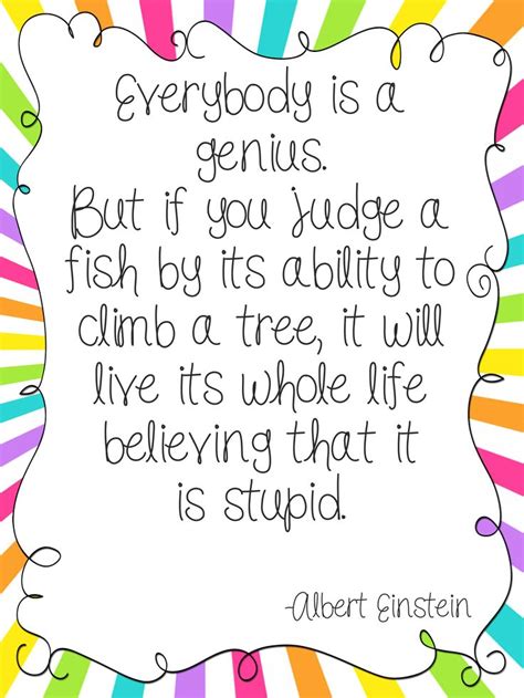 Einstein's Fish Quote Poster Version 1 | Einstein quotes, Einstein fish ...