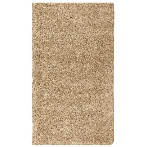 Berrnour Home Plush Solid Shaggy Beige 5 ft. x 7 ft. Shag Area Rug-PLS2769-5X7 - The Home Depot