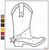 Color By Number Cowboy Boot  Free Printable Coloring Pages sketch template