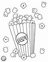 Popcorn Coloring Activity sketch template