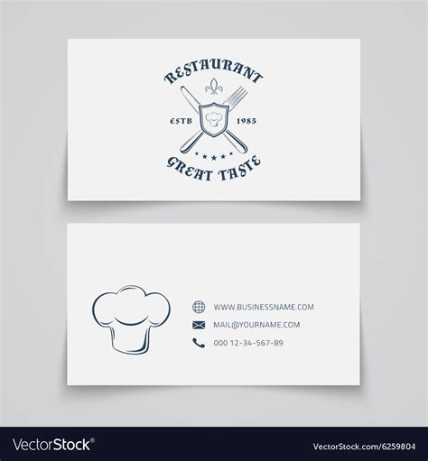 Restaurant business card template Royalty Free Vector Image