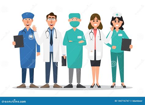 Set of Doctor and Nurse Cartoon Characters Stock Illustration - Illustration of health, doctors ...