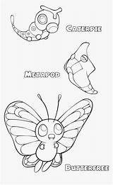 Pokemon Coloring Page Butterfree Caterpie Line HD  sketch template