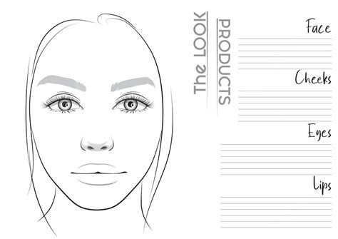 Blank Vector Illustration Of A Realistic Makeup Artists Face Chart Template Vector, Sample ...