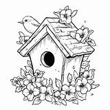 Premium Vector  Spring birdhouse Coloring Page Coloring pages Eps sketch template