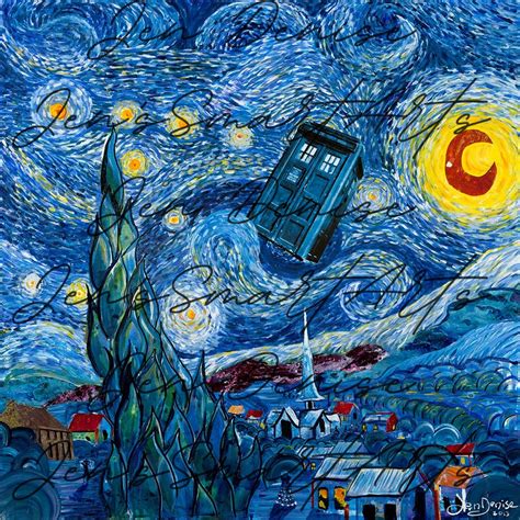 Dr. Who Meets Van Gogh, print by Jen Denise - Art Edit Magazine