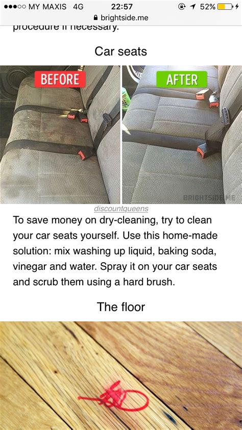 Home-make car seat cleaning tip | Diy car seat cleaner, Clean car seats, Car seat cleaner