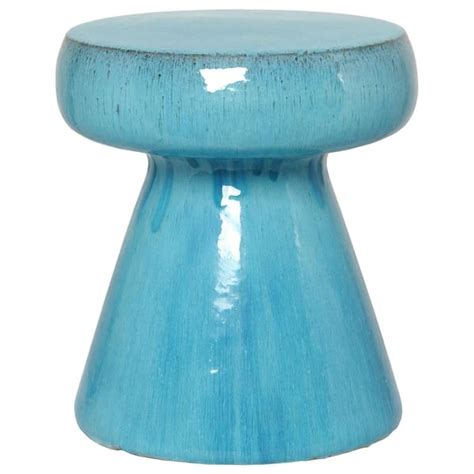 Emissary Mushroom Blue Ceramic Garden Stool 12150BL - The Home Depot