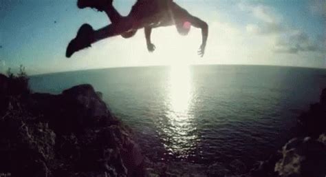 Guy Jumping Off Cliff GIFs | Tenor